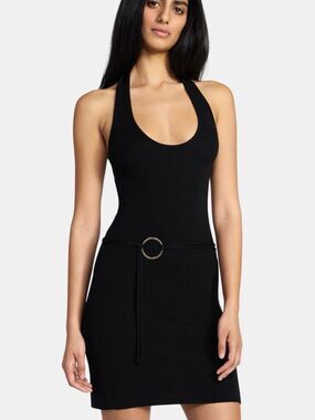 Madden NYC Black Halter Knit Sleeveless Dress Size S